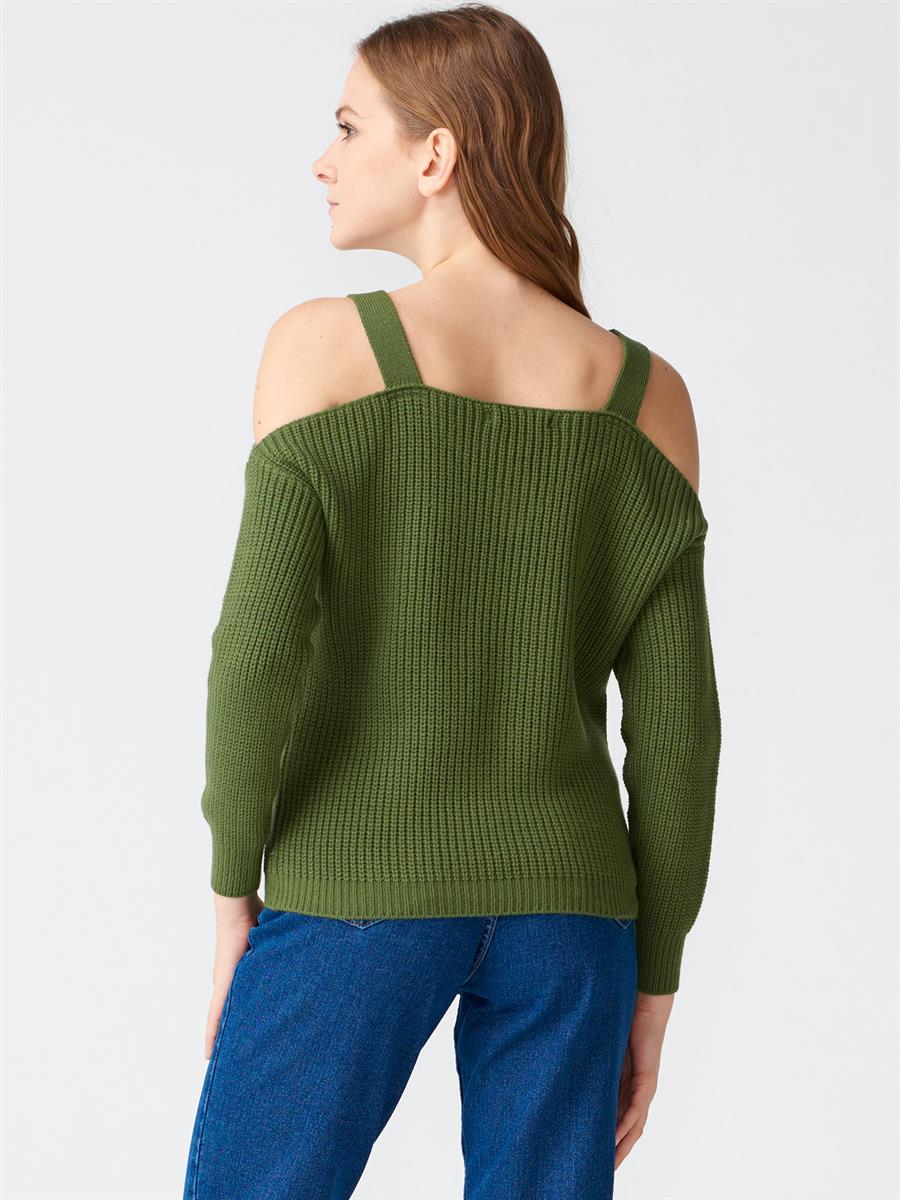 1993 V Yaka Omuzu Açık Kazak Haki