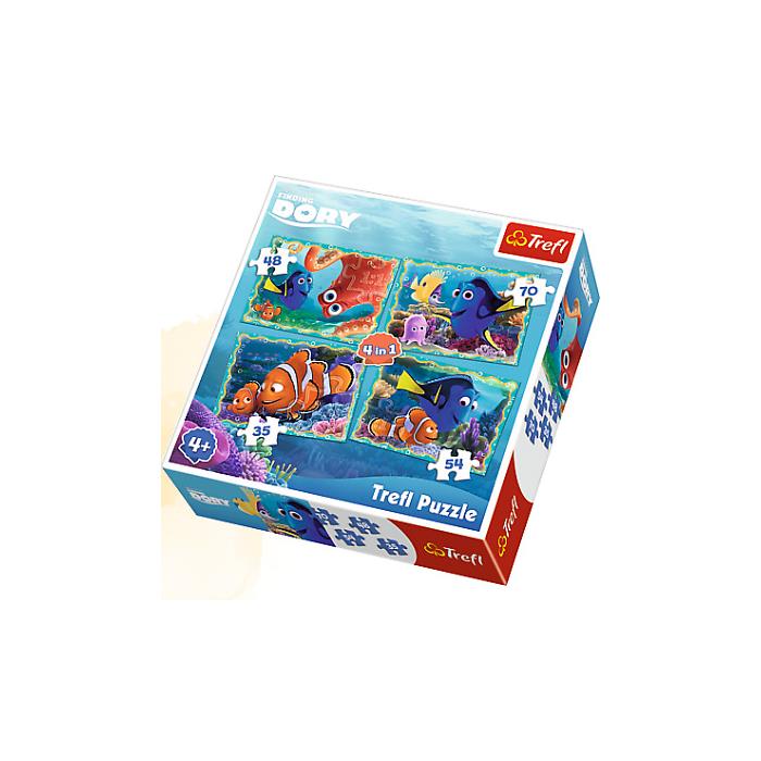 Kayıp Balık Dory 4 lü Puzzle Seti (35+48+54+70 Parça)