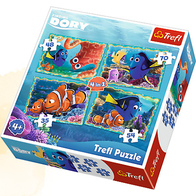 Kayıp Balık Dory 4 lü Puzzle Seti (35+48+54+70 Parça)