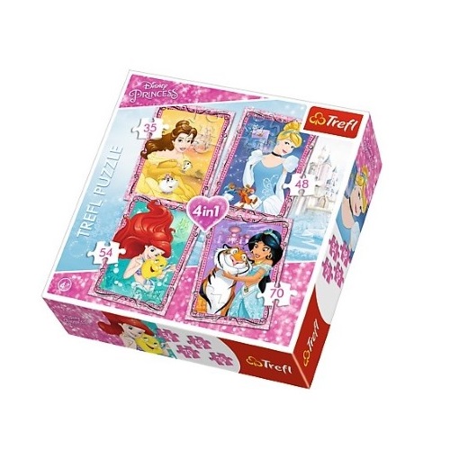 Trefl Prenses 4 lü Puzzle Seti (35+48+54+70 Parça)