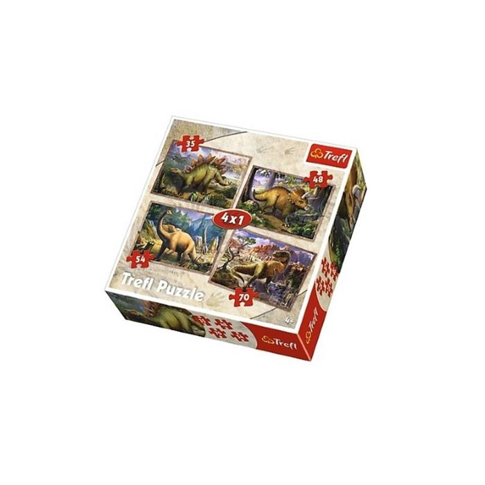 Trefl Puzzle Dinozorlar 4 lü Puzzle Seti (35+48+54+70 Parça)