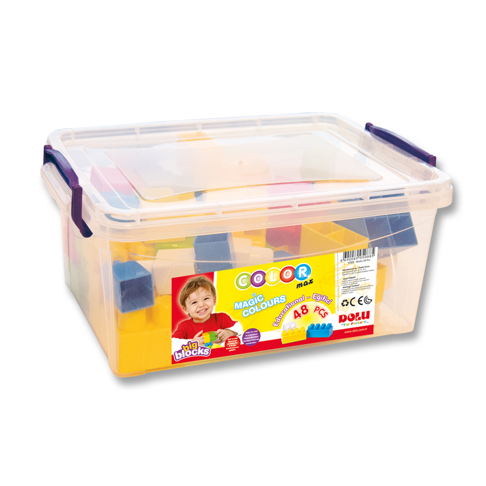 Sandıkta Büyük Renkli Bloklar 48 Parça
