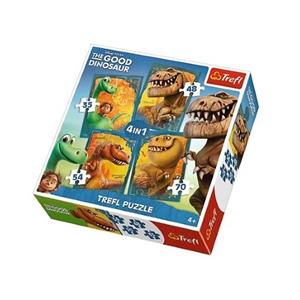 Trefl Dinozorlar Seti 4 lü Puzzle Seti (35+48+54+70 Parça)